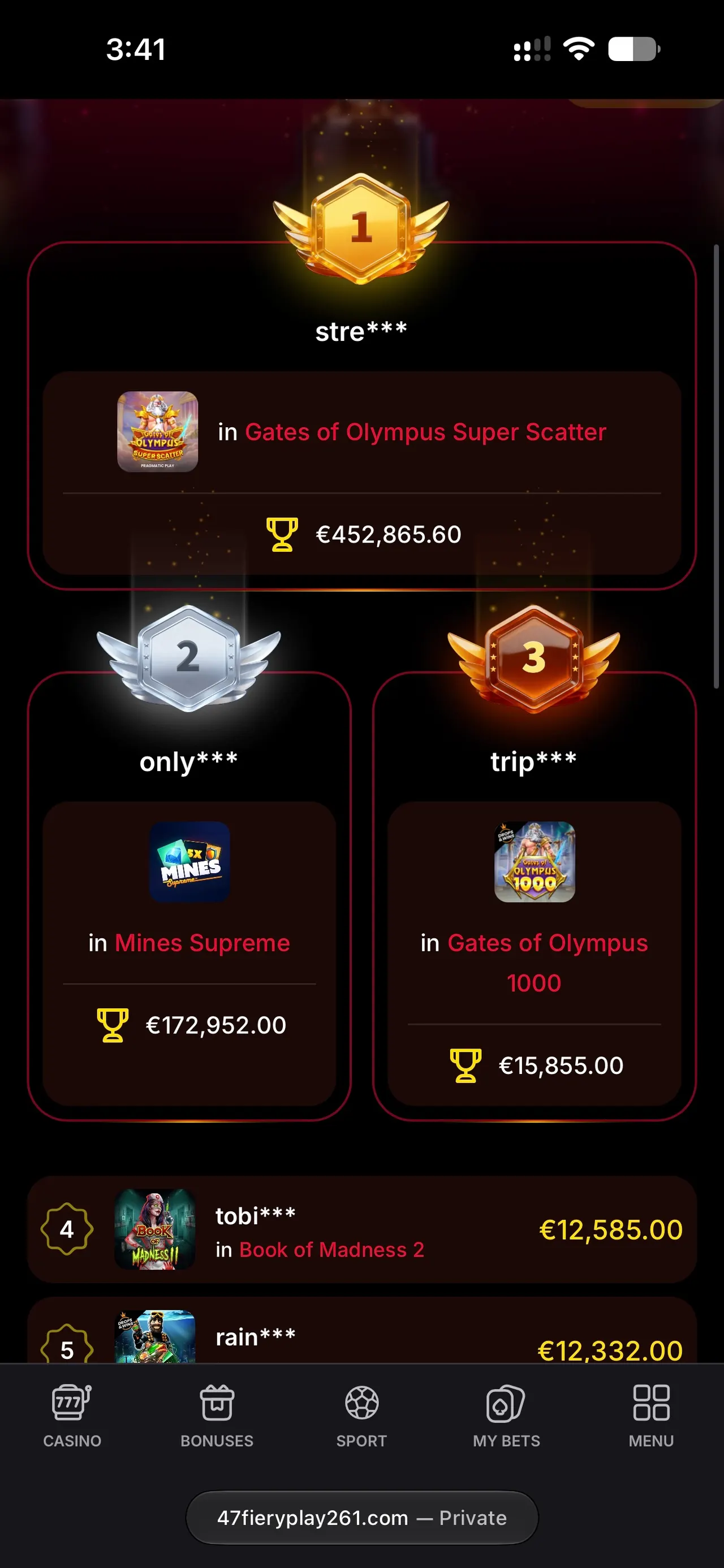 Vulkanspiele Casino — Hall of Fame